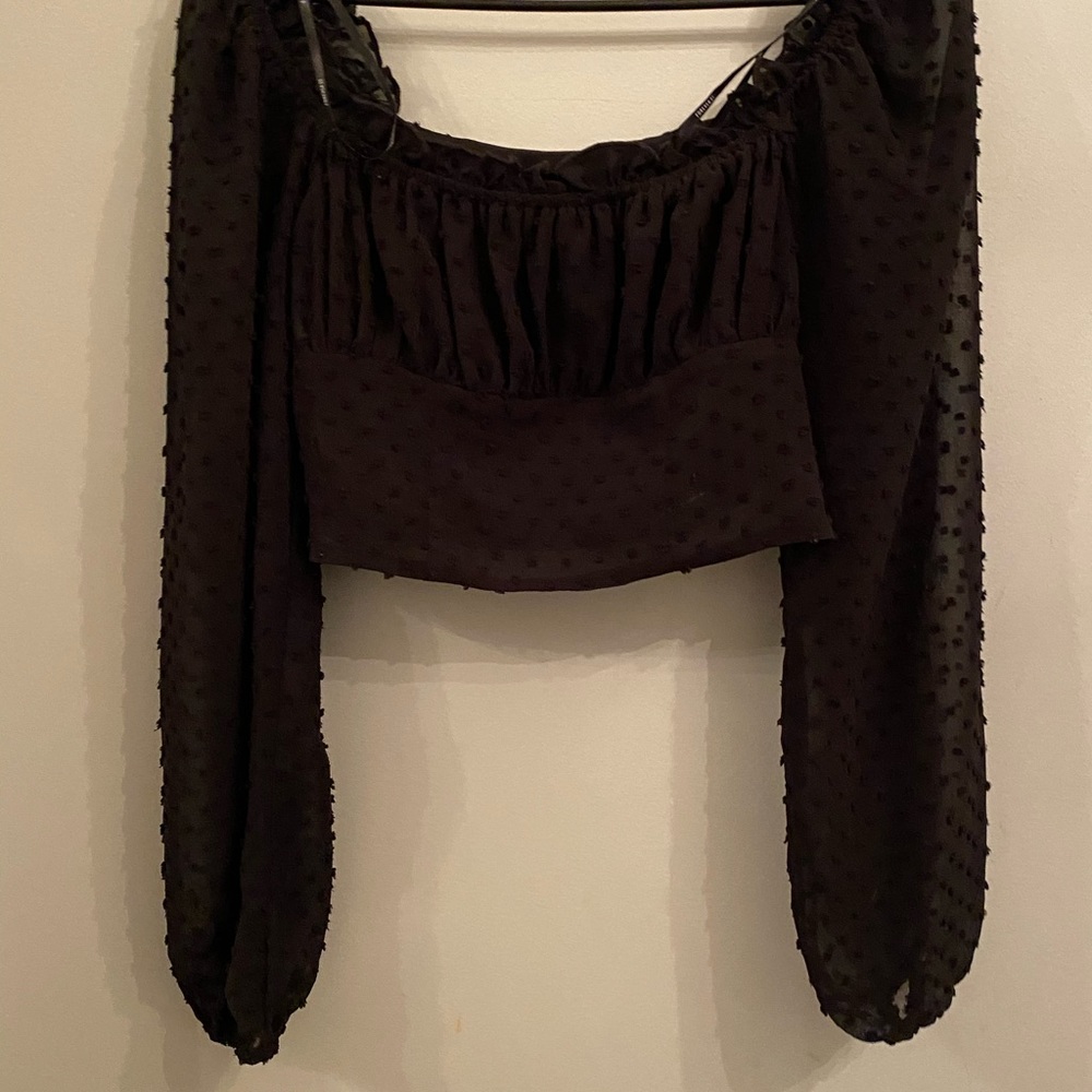 Forever 21 Clip Dot Cropped Top